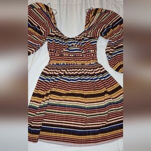 Zara Multicolor Striped Long Sleeve Dress